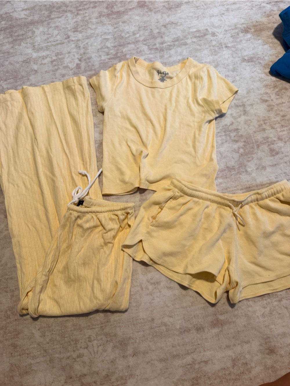 Brandy Melville Pale Yellow Women's 3-Piece Sleep & Lounge Set